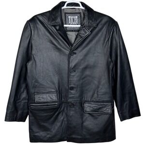 Authentic Adler Genuine Lamb Skin Leather Blazer Jacket Mens M Black Old Money